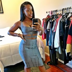 Bandage Crop Top & Skirt